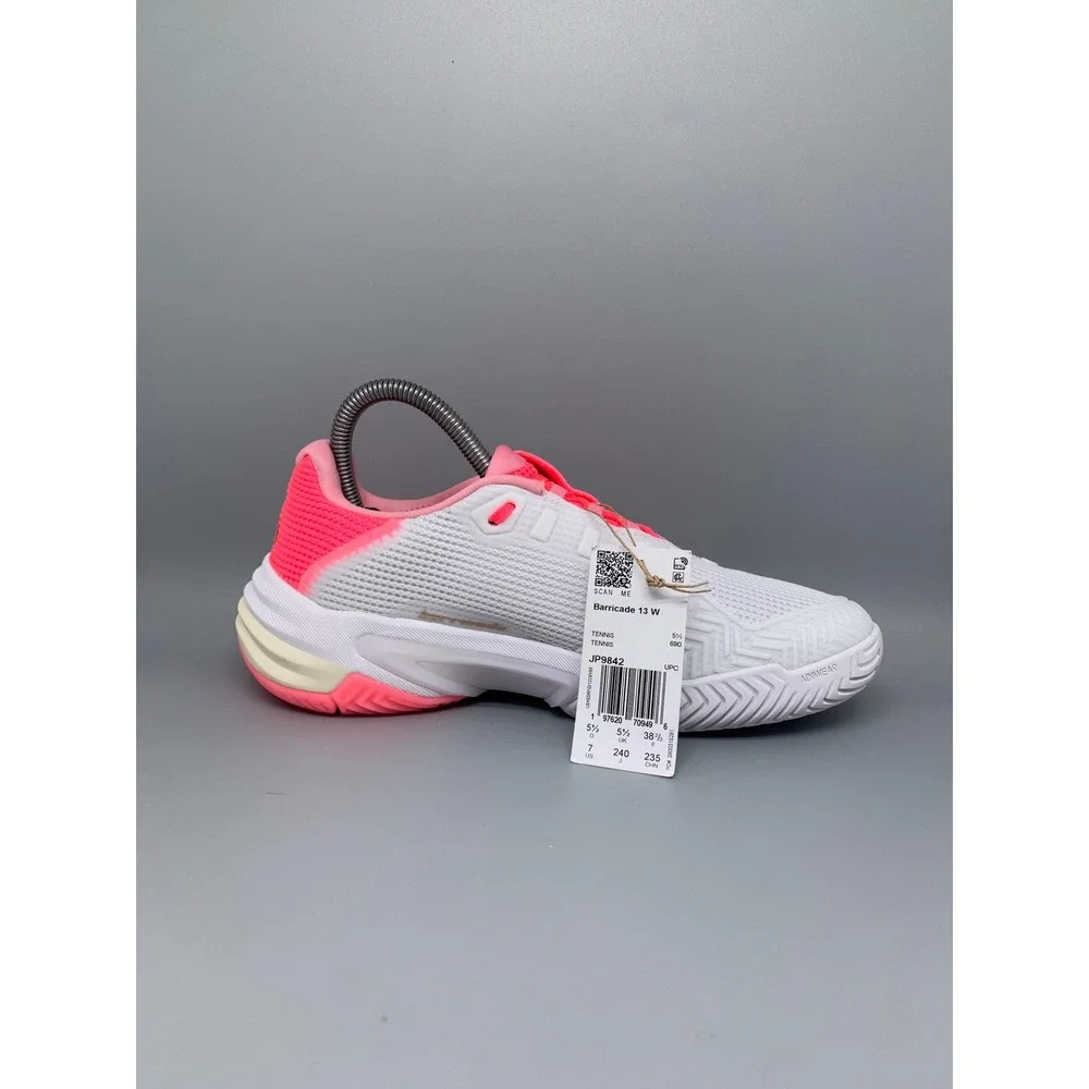 Adidas Barricade 13 W White Pink Tennis Shoes JP9842 Women's Sz 7 NWT